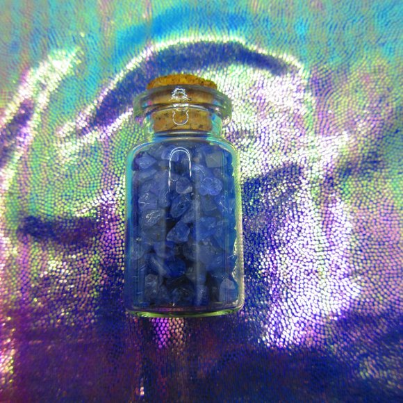 Tanzanite Gemstone Chips In A Bottle Embellishments Natural Semi Precious - Picture 3 of 3